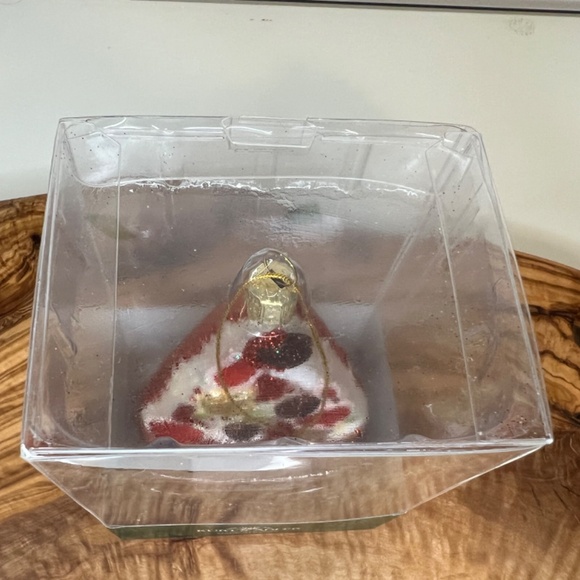 Kurt S. Adler Glass Pizza Slice Christmas Tree Ornament w Sparkles New In Box - Picture 8 of 9